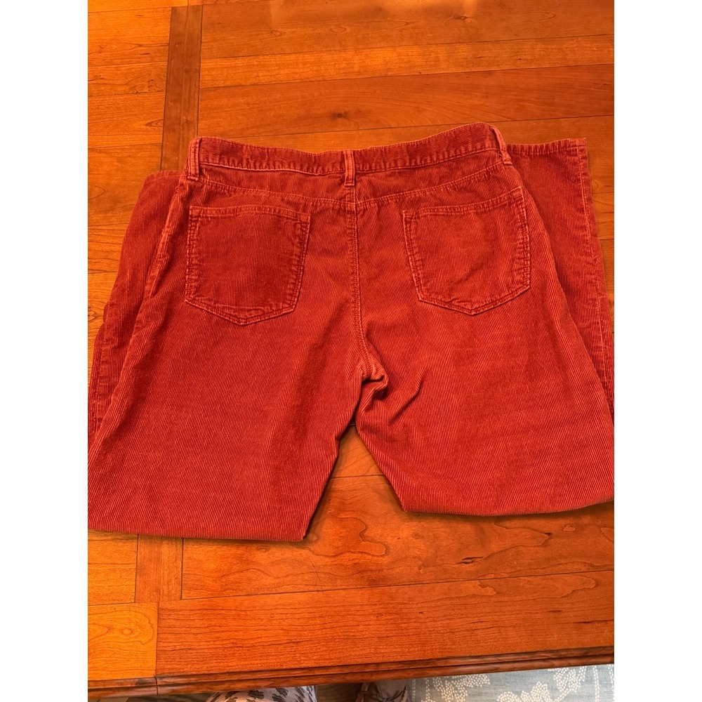 Gap Mens Straight Fit Corduroy Pants Rust Red 35x30 Ribbed 5-Pocket Cords - Picture 2 of 7
